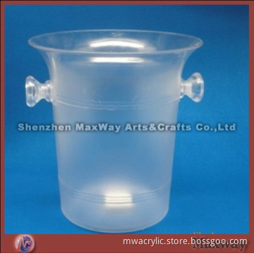 Transparent ingenious round acrylic ice bucket